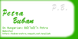 petra buban business card